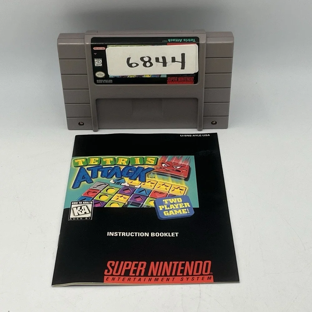 Tetris Attack (Super Nintendo‎ SNES, 1996) Cart And Manual Tested Authentic